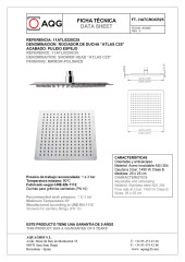 AQG Alpha, душевой комплект EC218 на 2 потребителя: с квадратным верхним душем 25х25 см и потолочным кронштейном 20 см, цвет хром
