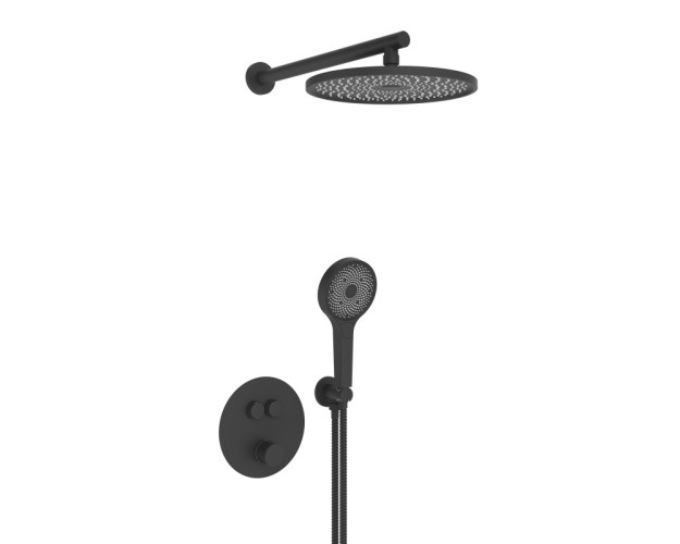 25005-2C Встроенный смес для душа с 2-функ. термостат (ЧЕРНЫЙ) ViEiR  (6/1шт)