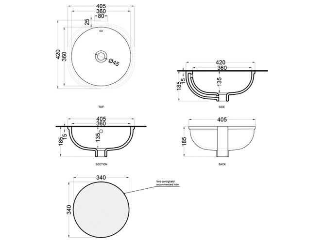 Раковина встраиваемая CIELO ENJOY EJLASPT AG