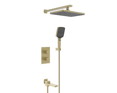 25004-3S Встроенный смес для ванны с 3-функ. термостат (МАТ. ЗОЛОТО) ViEiR  (6/1шт)