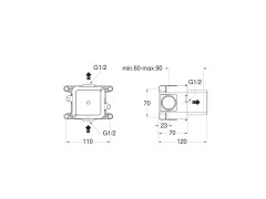 Универсальная встраиваемая часть для смесителя CRISTINA System CS70500
