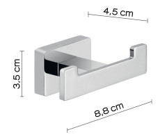 Gedy Atena, крючок двойной, цвет хром