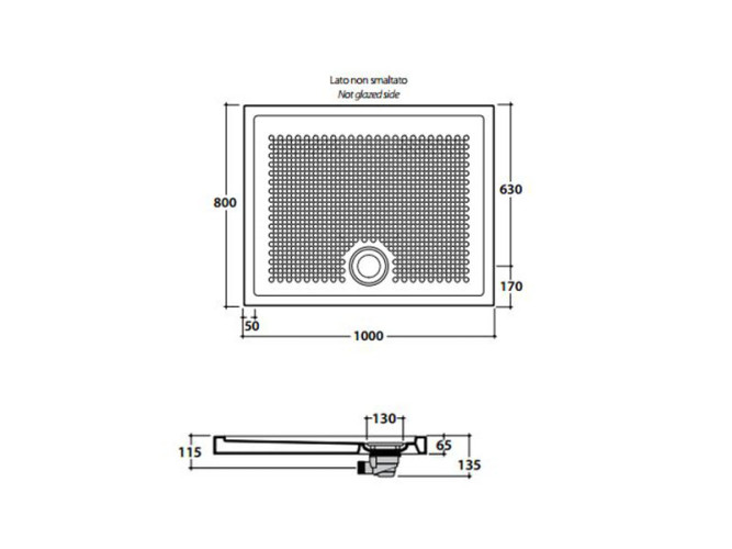 Душевой поддон керамический GLOBO Docciaviva DV100BI