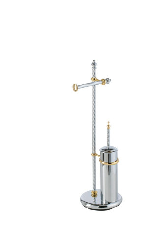 Stil Haus Giunone, cтойка: бумагодержатель + ерш металлический, цвет хром - золото