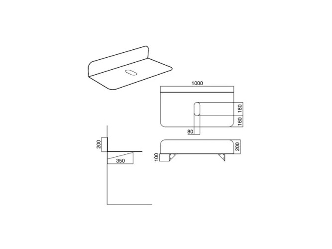 Консоль для умывальника Scarabeo PLANA 2551/GRG