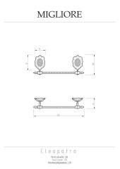 Полотенцедержатель, L30 см, золото Migliore CLEOPATRA