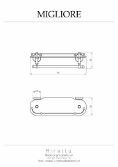 Полка c галереей L40 см, с полотенцедержателем, стекло матовое/хром Migliore Mirella