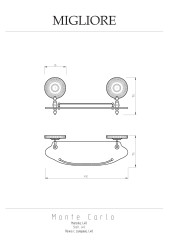 Полка c галереей, L40 см, стекло матовое/бронза Migliore MONTECARLO
