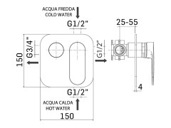 Смеситель для душа в комплекте с внутренней частью MAMOLI SADLER 260800006021