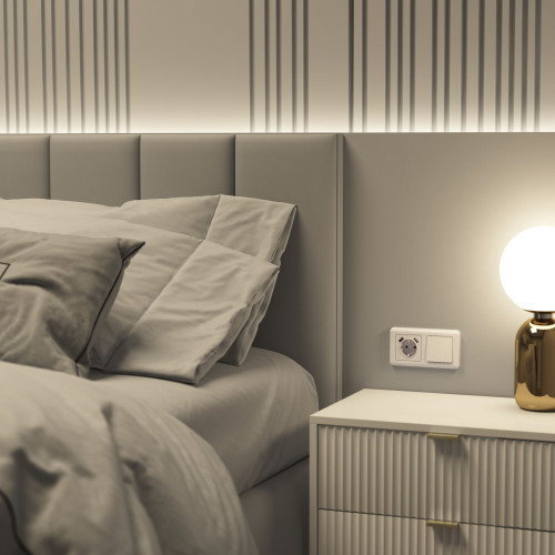 Выключатель одноклавишный (перламутровый рифленый) W1110013