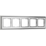 Рамка на 5 постов (хром/белый) WL17-Frame-05