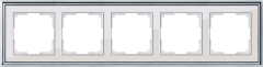 Рамка на 5 постов (хром/белый) WL17-Frame-05