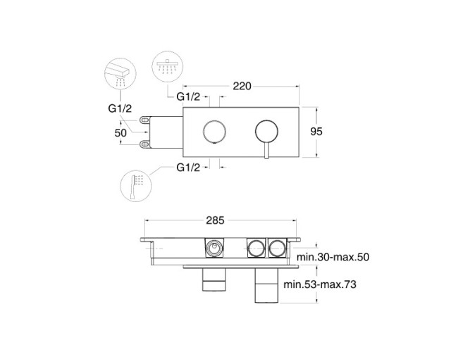 Смеситель для душа CRISTINA TRICOLORE VERDE TV61180