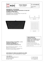 AQG Alpha, душевой комплект EC218 на 2 потребителя: с квадратным верхним душем 25х25 см и потолочным кронштейном 20 см, цвет черный матовый