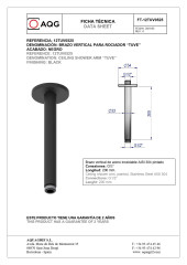 AQG Alpha, душевой комплект EC218 на 2 потребителя: с квадратным верхним душем 25х25 см и потолочным кронштейном 20 см, цвет черный матовый