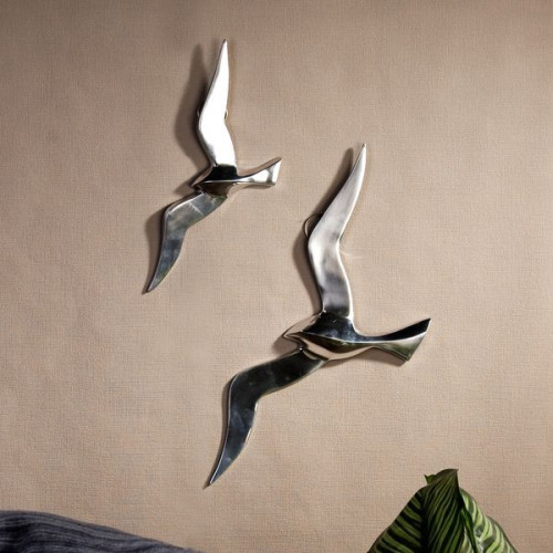 Casablanca, настенная маленькая алюминиевая композиция "Птица", цвет серебристый