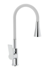 243524-F Смеситель од. для кухни с гиб. излив (ХРОМ/БЕЛЫЙ) ViEiR (10/1шт)