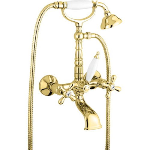 Emmevi Deco Old, смеситель с ручным душем для ванной, цвет золото