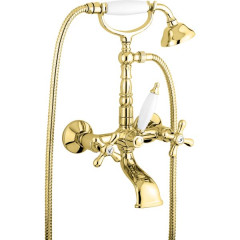 Emmevi Deco Old, смеситель с ручным душем для ванной, цвет золото