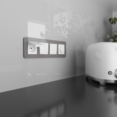 Розетка влагозащ. с зазем. с защит. крышкой и шторками N (белый) W1171201