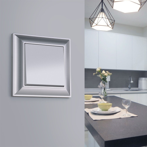 Рамка из поликарбоната на 1 пост Fiore серебряный W0012206