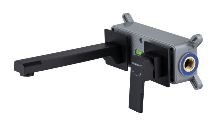 12095-C Встроенный смеситель для умывальника (ЧЕРНЫЙ) HansenPRO  (10/1шт)