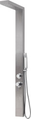 Gedy G-CASCADE, многофункциональная душевая панель без термостата, цвет нержавеющая сталь