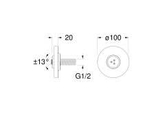 Наружный комплект форсунки для душа CRISTINA Thermostatic external parts XT83372