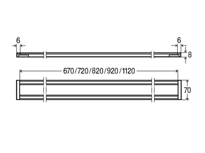Монтажная рамка, скругленный профиль, 90 см VIEGA Advantix 737085