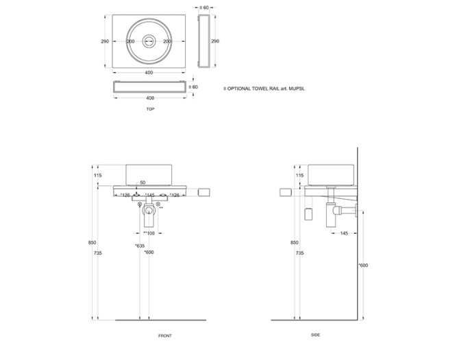 Столешница CIELO Multiplo MUPI40 CM