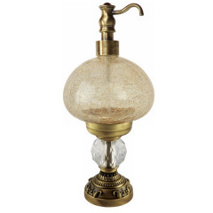 Дозатор жидкого мыла настольный, стекло/бронза/Swarovski Migliore Cristalia