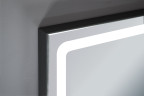 Xpertials Emin, квадратное зеркало Led 80х80 см: датчик подсветки с диммером, профиль черный матовый