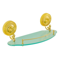 Полка c галереей, L40 см, стекло матовое/золото Migliore MONTECARLO