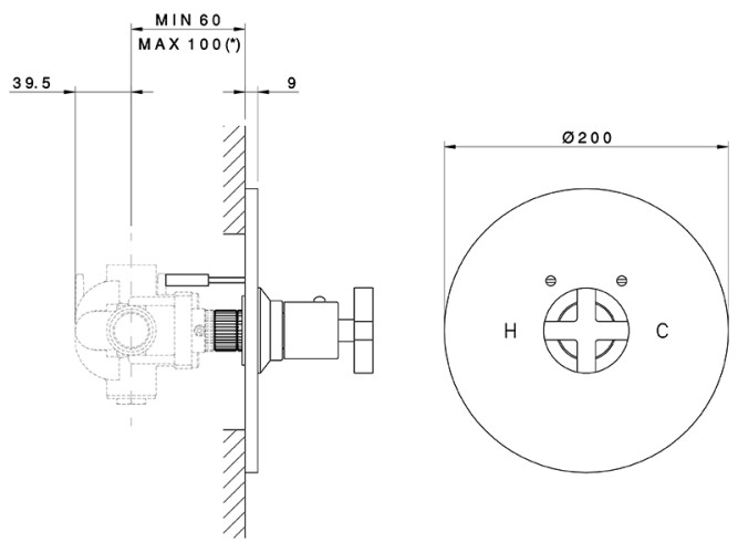 Внешняя часть термостатического смесителя NICOLAZZI M.CROCE 4914CR27