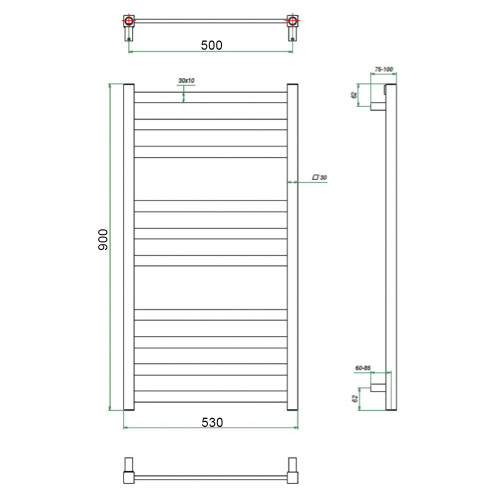 Полотенцесушитель ГРОТА VENTO 53/90