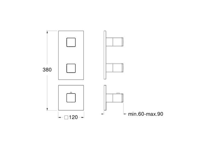 Наружный комплект для термостатического смесителя CRISTINA Thermostatic external parts XQ78272