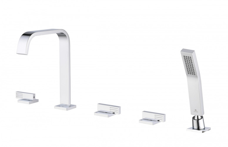 01133 Смеситель на борт ванны (5-отв,ХРОМ)  GANZER (10/1шт)