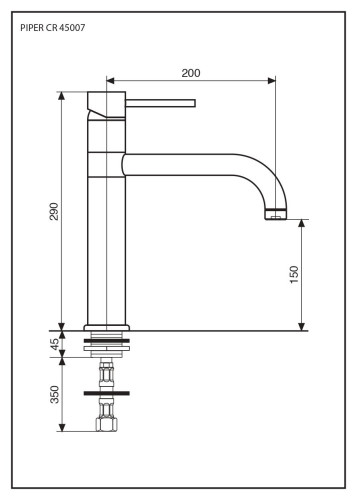 Emmevi Piper, кухонный смеситель с поворотным изливом, цвет хром