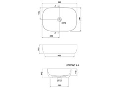 Раковина накладная Scarabeo GLAM 1804/RRNT