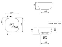 Раковина накладная Scarabeo GLAM 1809/SER