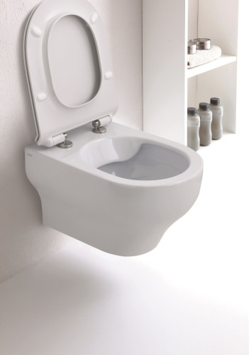 Olympia Clear, подвесной безободковый унитаз с сиденьем микролифт, цвет белый глянцевый