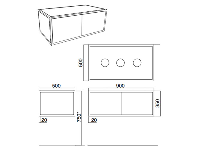 Держатель раковины навесной Scarabeo FRAME 1835/NROP/92