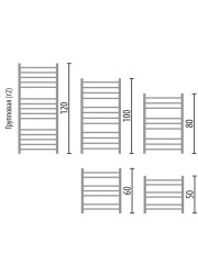Полотенцесушитель Ника CLASSIC ЛП (Г2) ВП 100/60