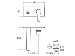 Наружные части настенного смесителя для раковины CRISTINA NEW DAY ND25851
