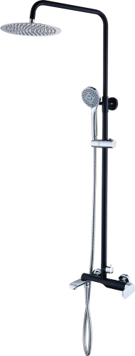 22065-C Душевой релинг (черный,хром) GANZER (4/1шт)