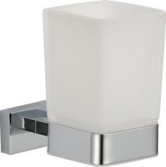 88060 Стакан стекло &quot;настенный&quot; (ХРОМ) GANZER (10/1шт)