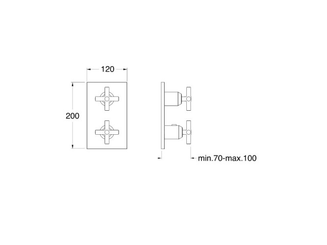 Внешняя часть термостатического смесителя CRISTINA Thermostatic external parts XV75234P