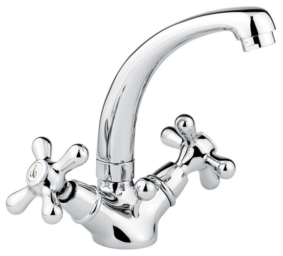 Emmevi Deco Classic, смеситель 12913 с донным клапаном для раковины, цвет хром