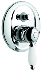 Emmevi Laguna, однорычажный встраиваемый смеситель для душа с дивертером на 2 выхода, цвет золото