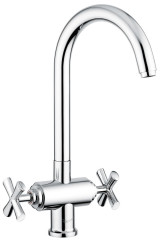 Emmevi Spirit New, двухвентильный кухонный смеситель с поворотным изливом, без донного клапана, цвет хром